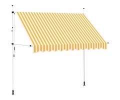 Vidaxl Manuelle Markise 300 cm, orange-weiß - 56% Rabatt