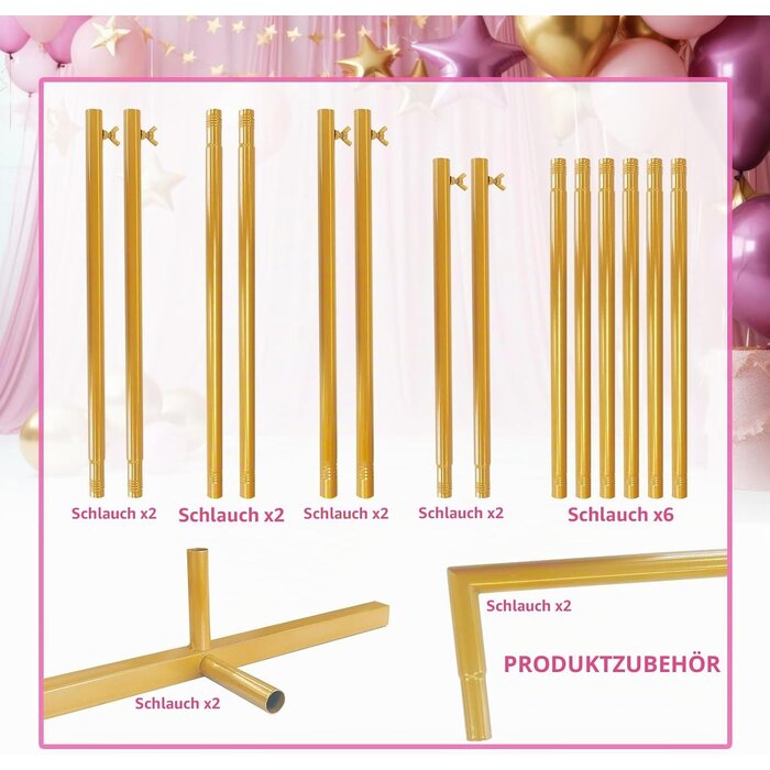 Tischbogen-Hintergrundständer, Gold, 1,8 x 1,2 m - 33% Rabatt