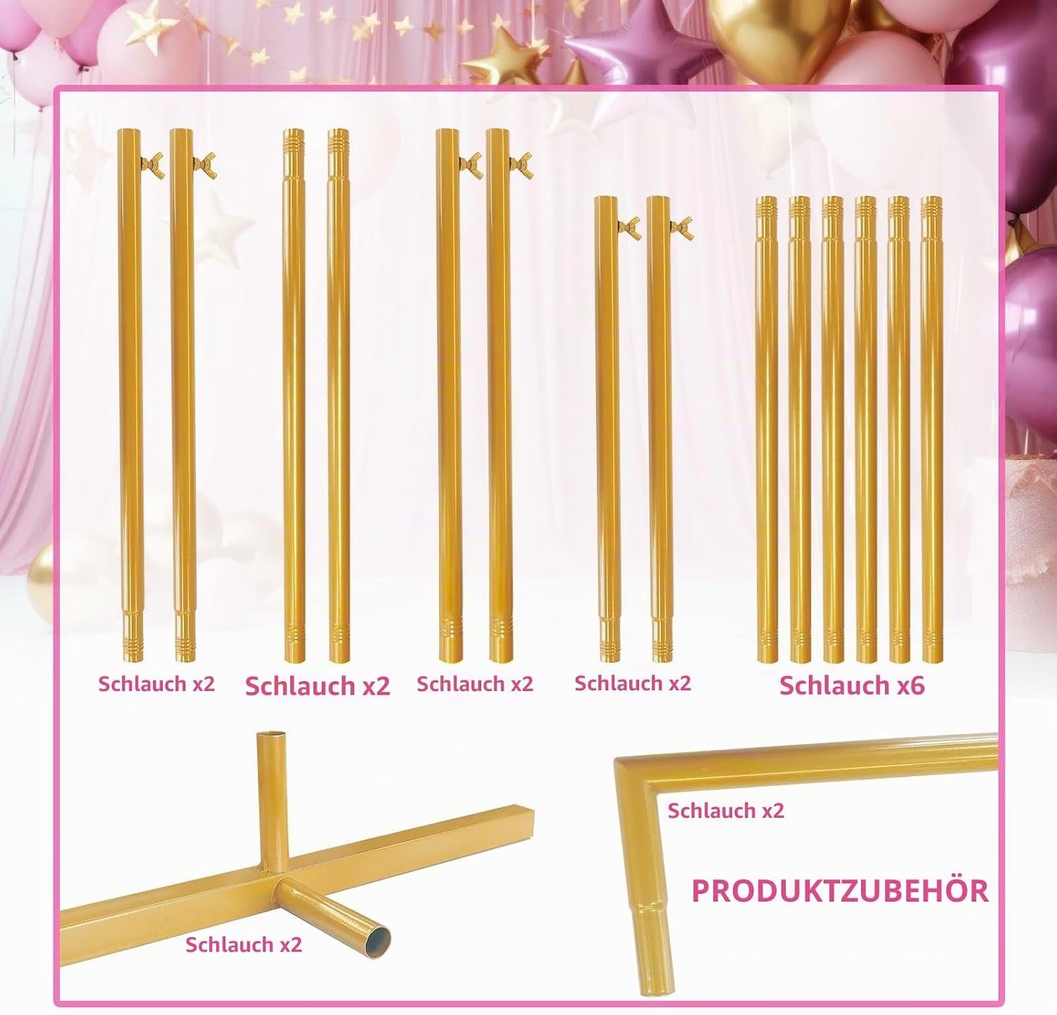 Tischbogen-Hintergrundständer, Gold, 1,8 x 1,2 m - 33% Rabatt