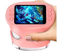 Digitales Kinder-Taschenmikroskop, 1080p, 200-fache Vergrößerung, Rosa, 47% Rabatt