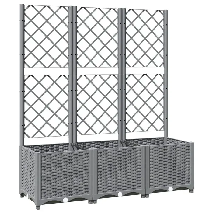 Vidaxl Pflanzkasten mit Rankgitter 120x40x136 cm Hellgrau - 34% Rabatt