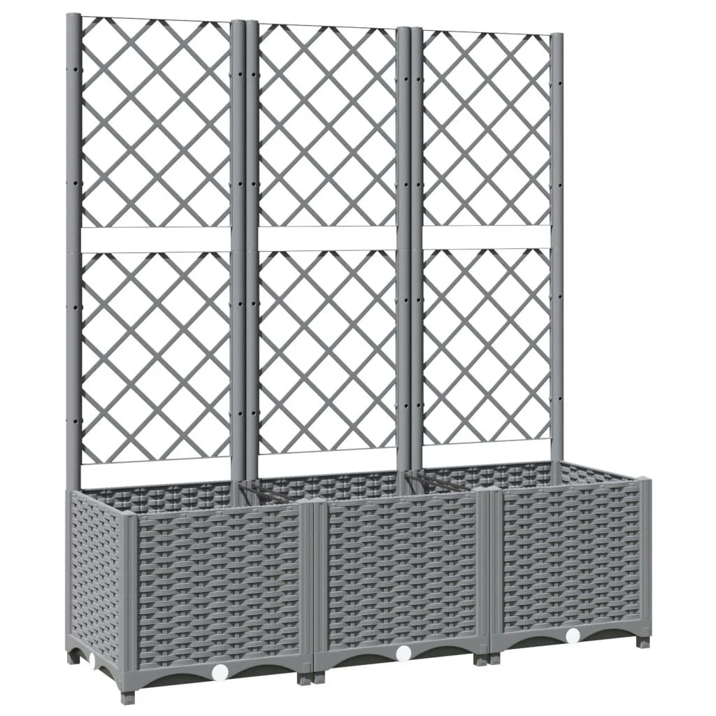 Vidaxl Pflanzkasten mit Rankgitter 120x40x136 cm Hellgrau - 34% Rabatt