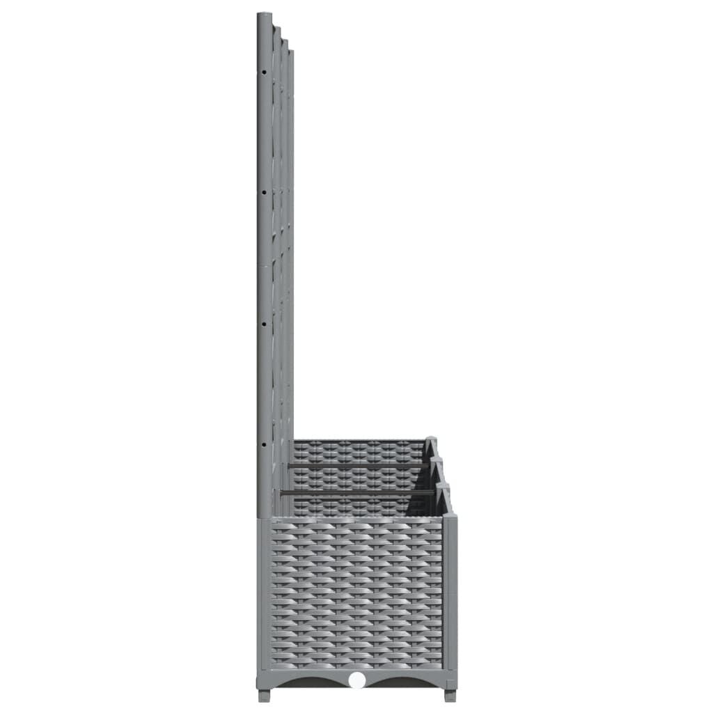 Vidaxl Pflanzkasten mit Rankgitter 120x40x136 cm Hellgrau - 34% Rabatt