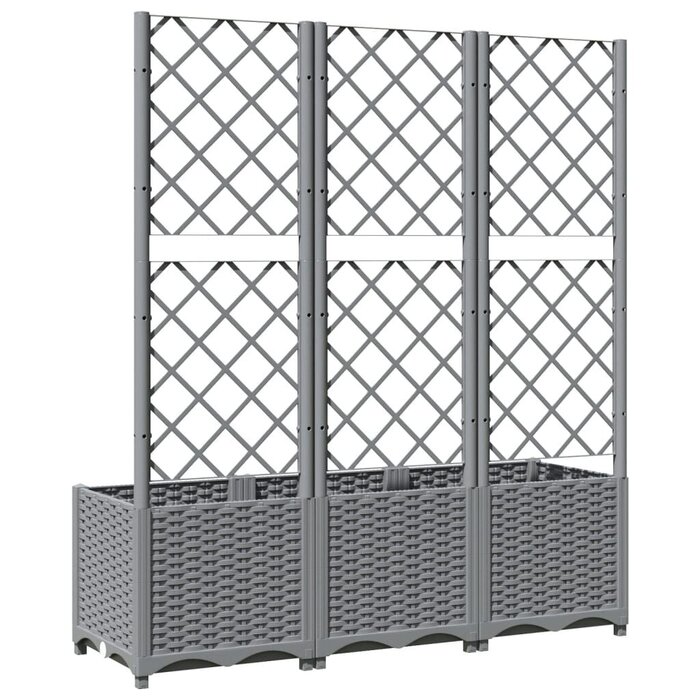 Vidaxl Pflanzkasten mit Rankgitter 120x40x136 cm Hellgrau - 34% Rabatt