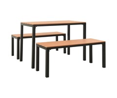 Vidaxl 3-tlg. Gartenmöbel-Set Stahl/WPC - 52% Rabatt - Braun/Schwarz