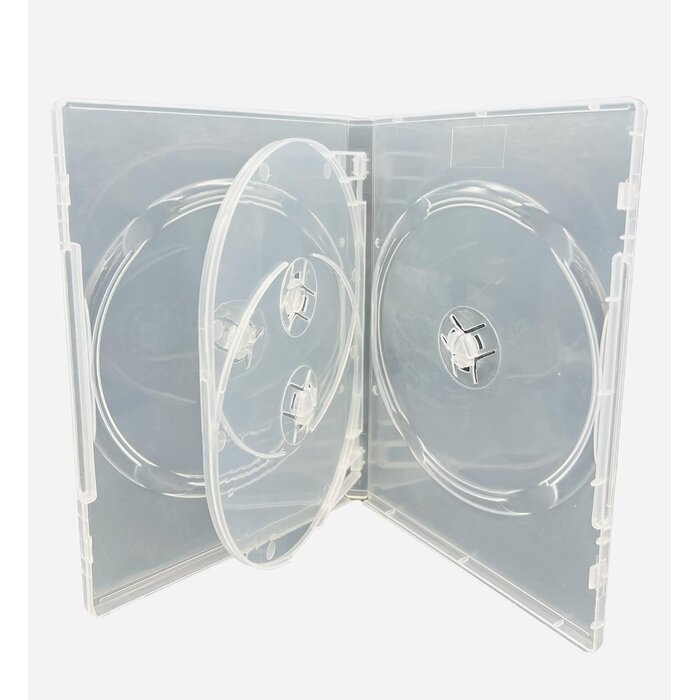100x DVD & Blu-ray Hüllen für 4 Discs, 14 mm, Transparent - 34% Rabatt