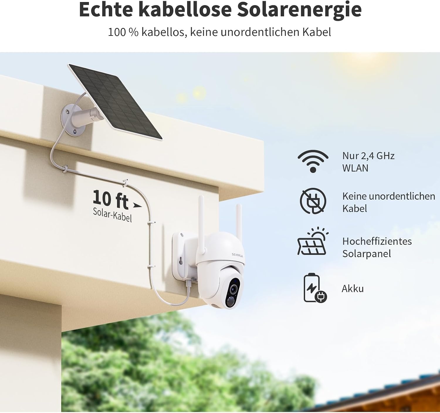 2er-Set 2K WLAN-Überwachungskameras, 360° PTZ, Solarbetrieben - 34% Rabatt