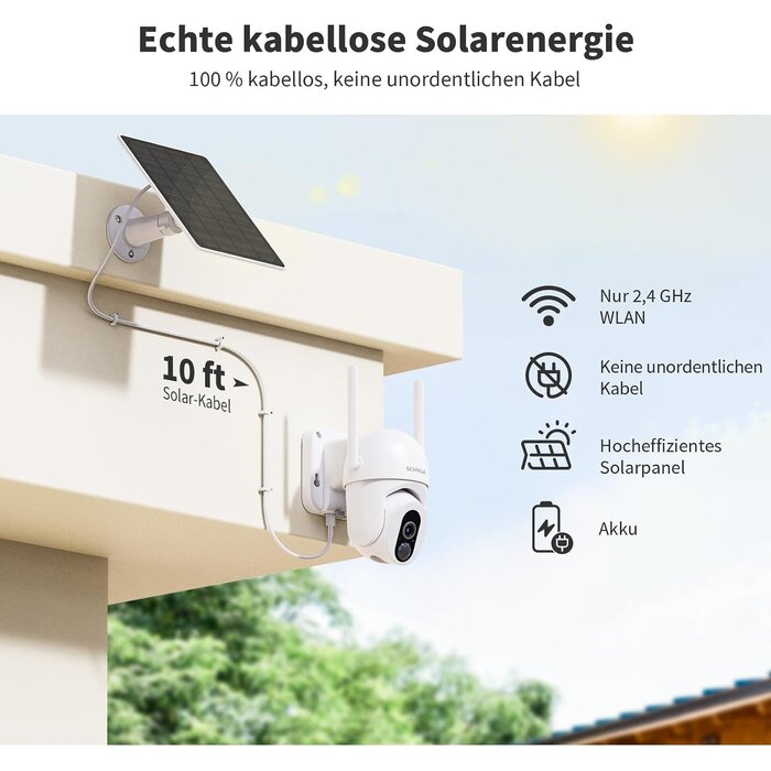 2er-Set 2K WLAN-Überwachungskameras, 360° PTZ, Solarbetrieben - 34% Rabatt