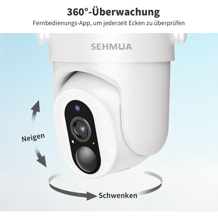 2er-Set 2K WLAN-Überwachungskameras, 360° PTZ, Solarbetrieben - 34% Rabatt