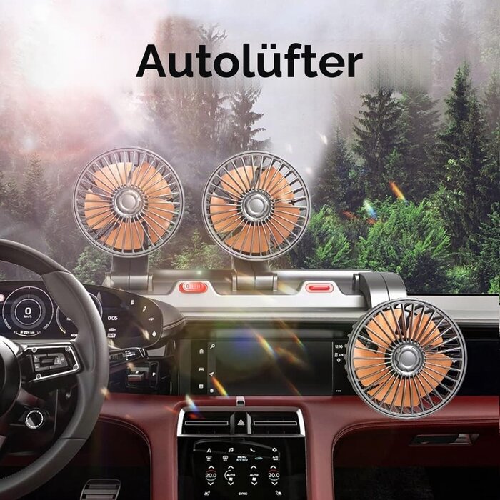 3-Kopf Auto-Ventilator 24V für LKW & Wohnmobil - 33% Rabatt