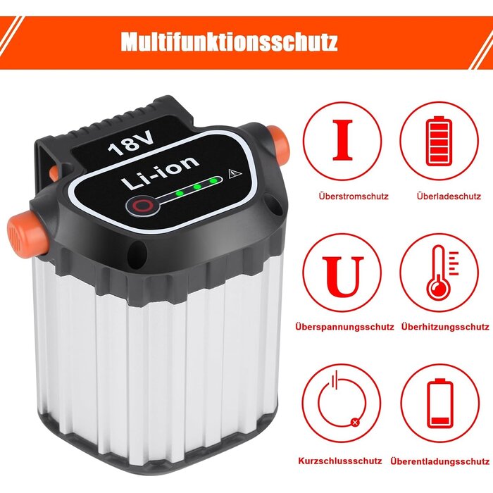 18V Ersatzakku 4000mAh für Gartengeräte - 32% Rabatt