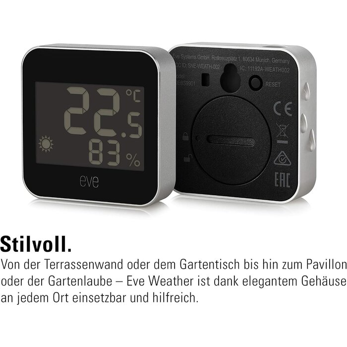 Smarte Wetterstation für Außen - Grau - 34% Rabatt - Ausgepackt & Neuwertig