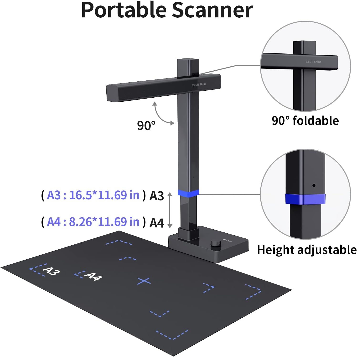 Tragbarer 24 MP Dokumenten- & Buchscanner A3 - 35% Rabatt