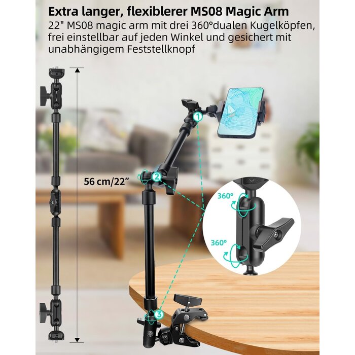 Magic Arm 56 cm mit Super-Klemme - 32% Rabatt auf Ausgepackt-Zustand