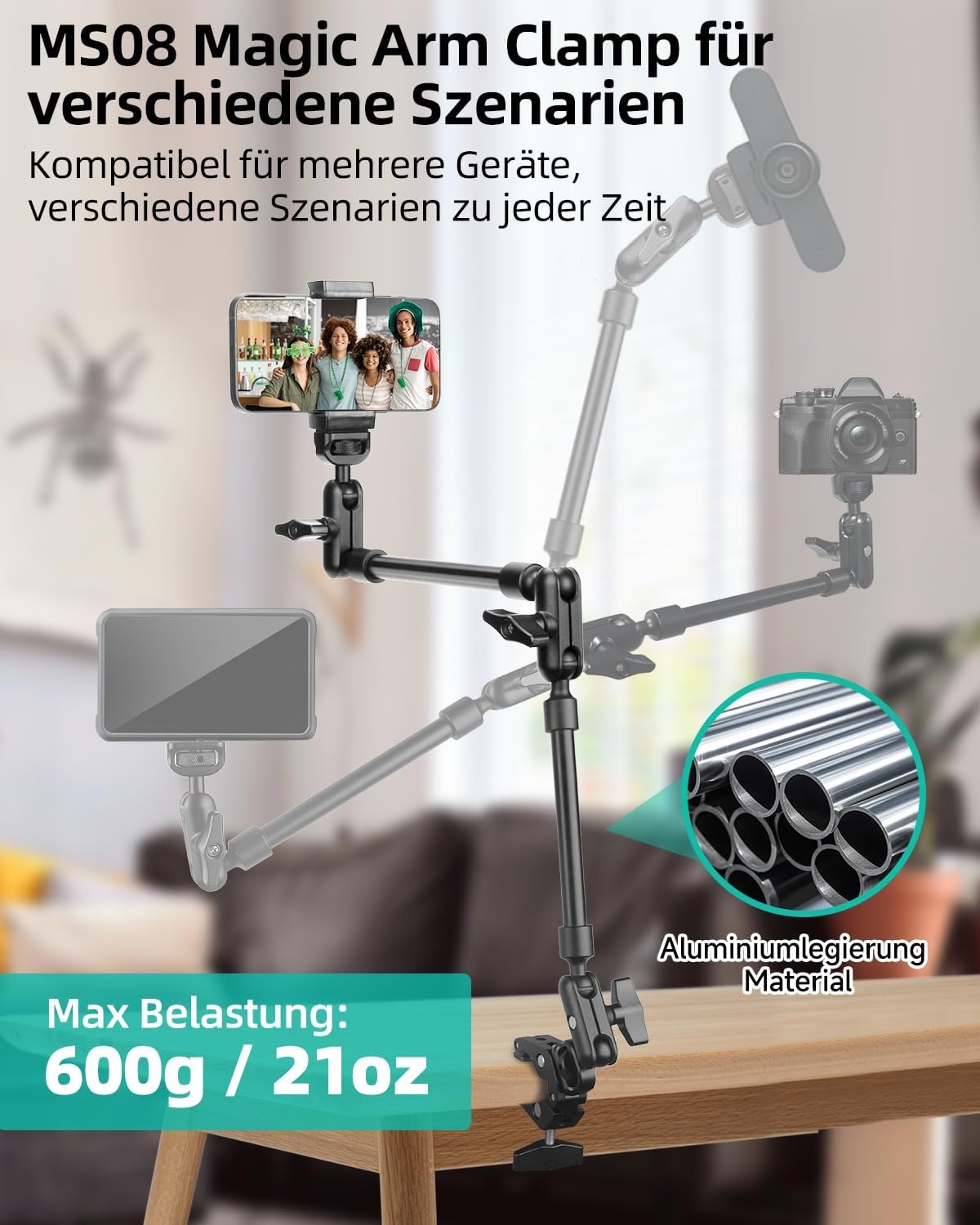 Magic Arm 56 cm mit Super-Klemme - 32% Rabatt auf Ausgepackt-Zustand