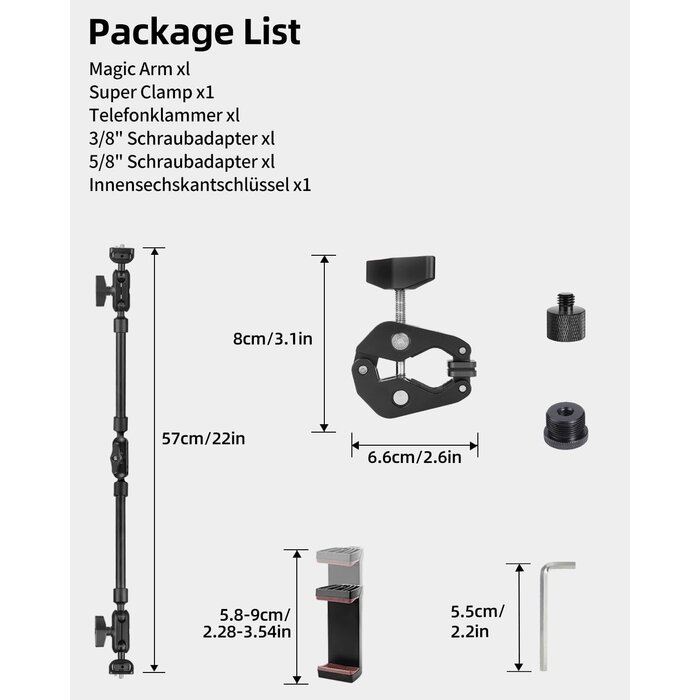 Magic Arm 56 cm mit Super-Klemme - 32% Rabatt auf Ausgepackt-Zustand