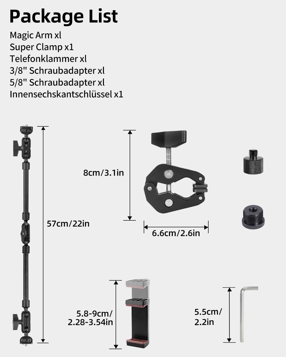 Magic Arm 56 cm mit Super-Klemme - 32% Rabatt auf Ausgepackt-Zustand