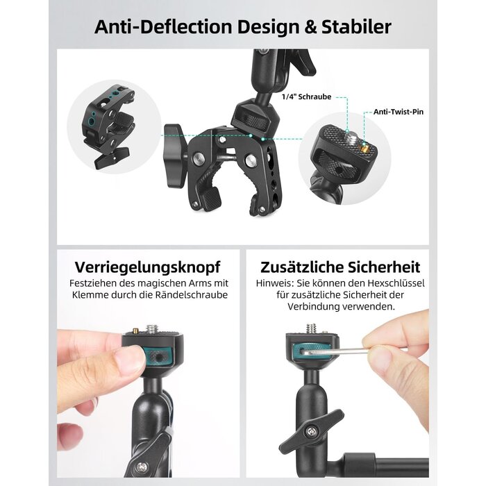 Magic Arm 56 cm mit Super-Klemme - 32% Rabatt auf Ausgepackt-Zustand