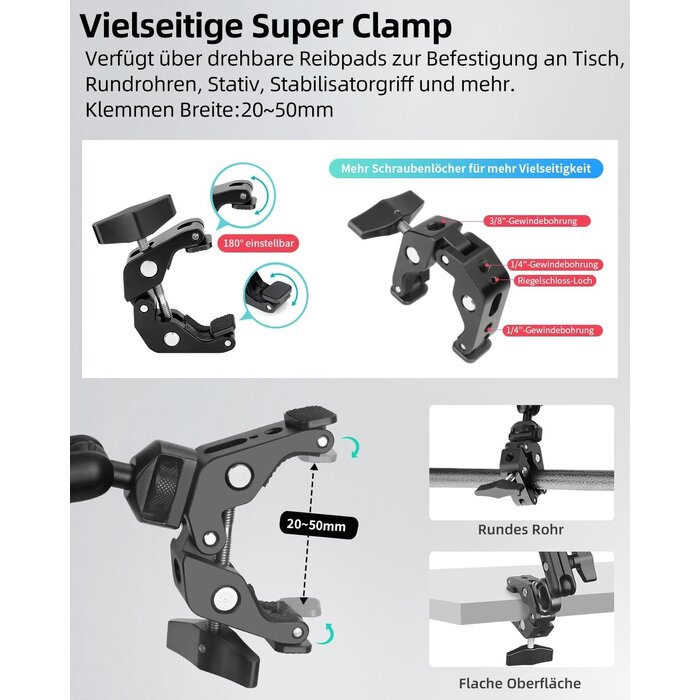 Magic Arm 56 cm mit Super-Klemme - 32% Rabatt auf Ausgepackt-Zustand