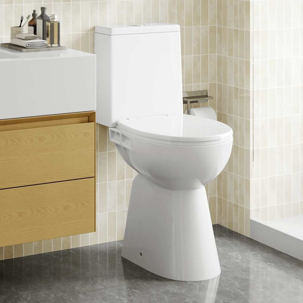 Vidaxl Erhöhtes WC randlos 7 cm Keramik Weiß - 35% Rabatt