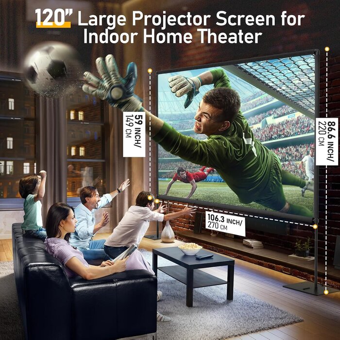 120 Zoll Beamer-Leinwand mit Stativ - 34% Rabatt - Tragbar 16:9