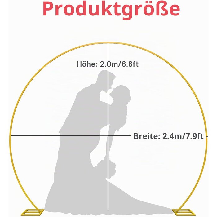 Runder Hintergrundständer Gold 2m für Hochzeiten - 33% Rabatt