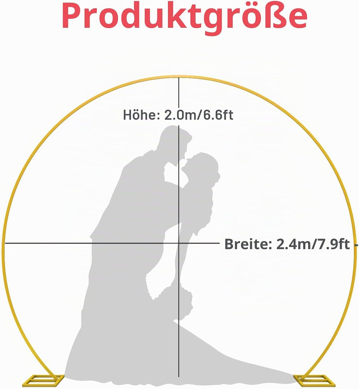 Runder Hintergrundständer Gold 2m für Hochzeiten - 33% Rabatt