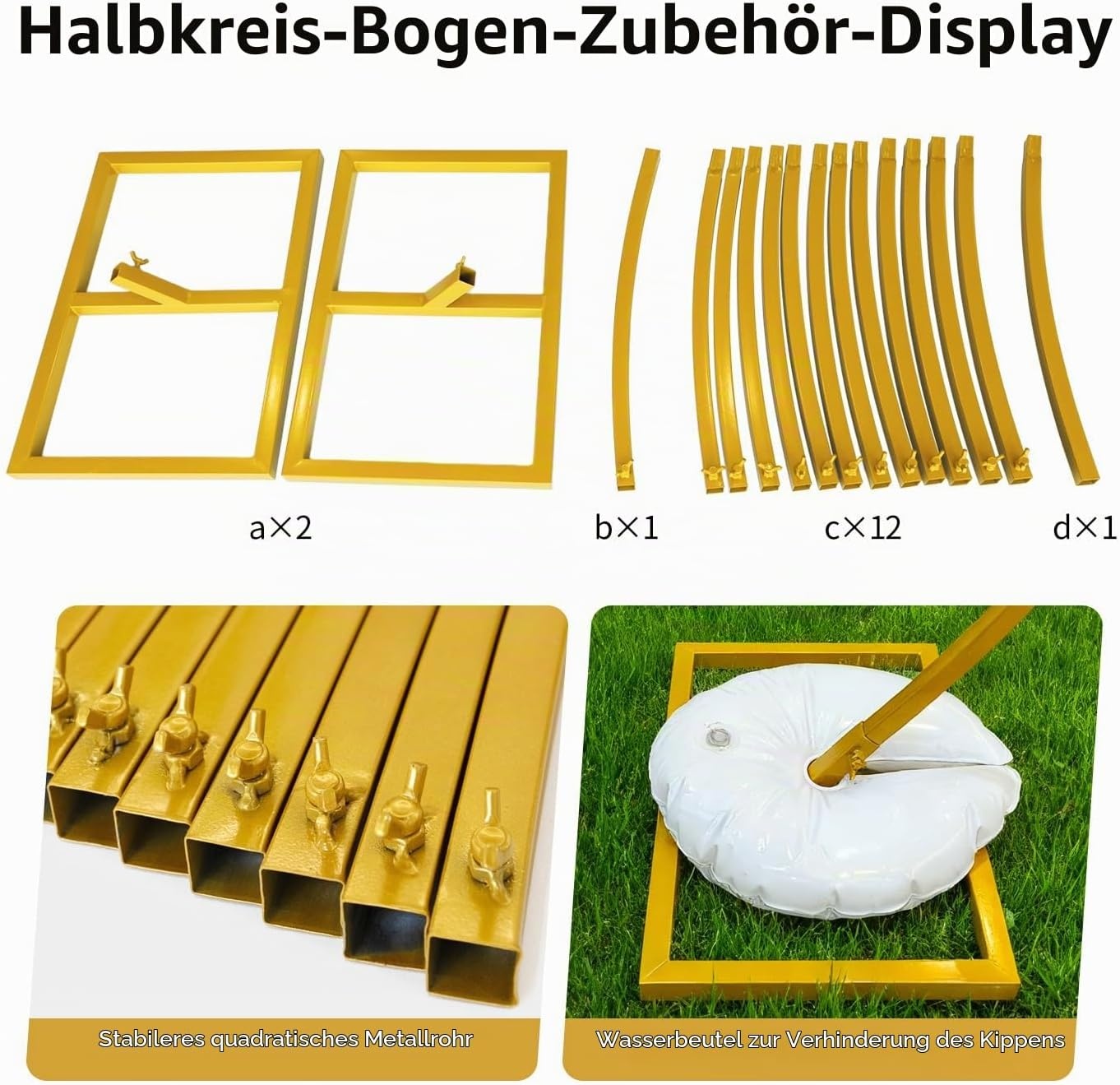 Runder Hintergrundständer Gold 2m für Hochzeiten - 33% Rabatt