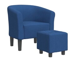Vidaxl Moderner Schalensessel mit Fußhocker Blau - 52% Rabatt