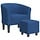 Moderner Schalensessel mit Fußhocker Blau - 35% Rabatt