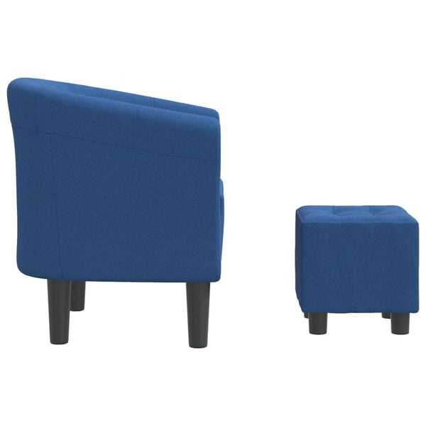 Vidaxl Moderner Schalensessel mit Fußhocker Blau - 35% Rabatt