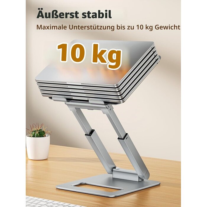 Ergonomischer Laptopständer aus Aluminium, höhenverstellbar - 33% Rabatt