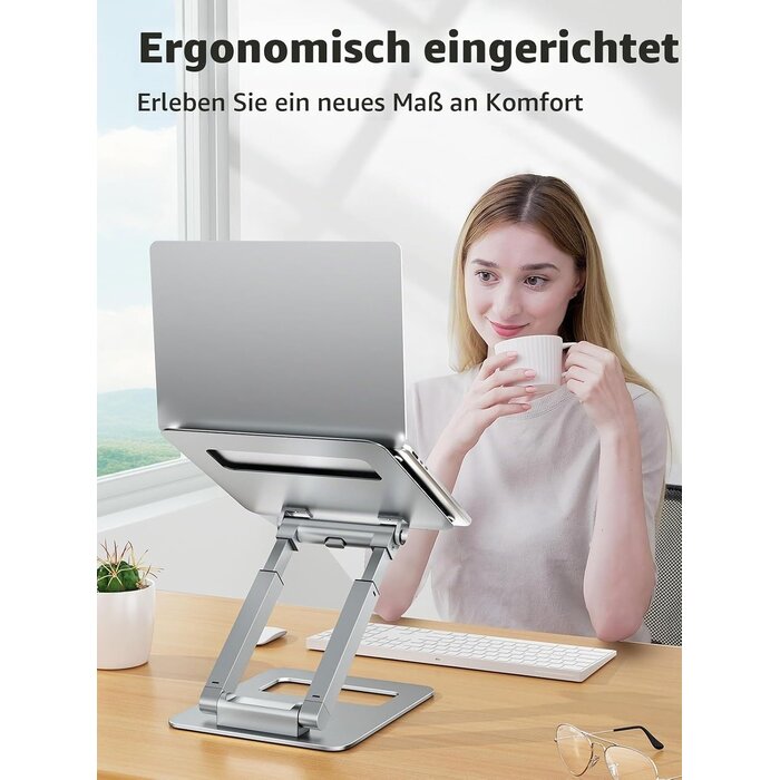 Ergonomischer Laptopständer aus Aluminium, höhenverstellbar - 33% Rabatt