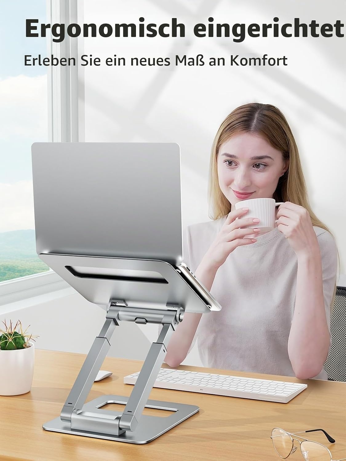 Ergonomischer Laptopständer aus Aluminium, höhenverstellbar - 33% Rabatt