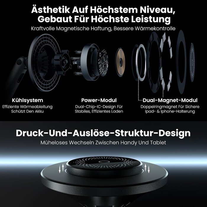Magnetischer 2-in-1 Tablet-Ständer & MagSafe-Ladestation, Spacegrau, 29% Rabatt