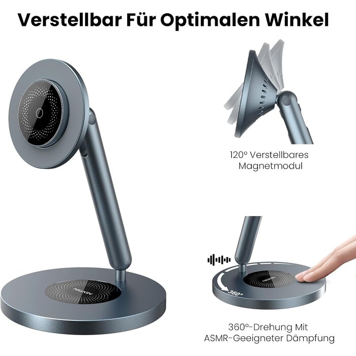 Magnetischer 2-in-1 Tablet-Ständer & MagSafe-Ladestation, Spacegrau, 29% Rabatt