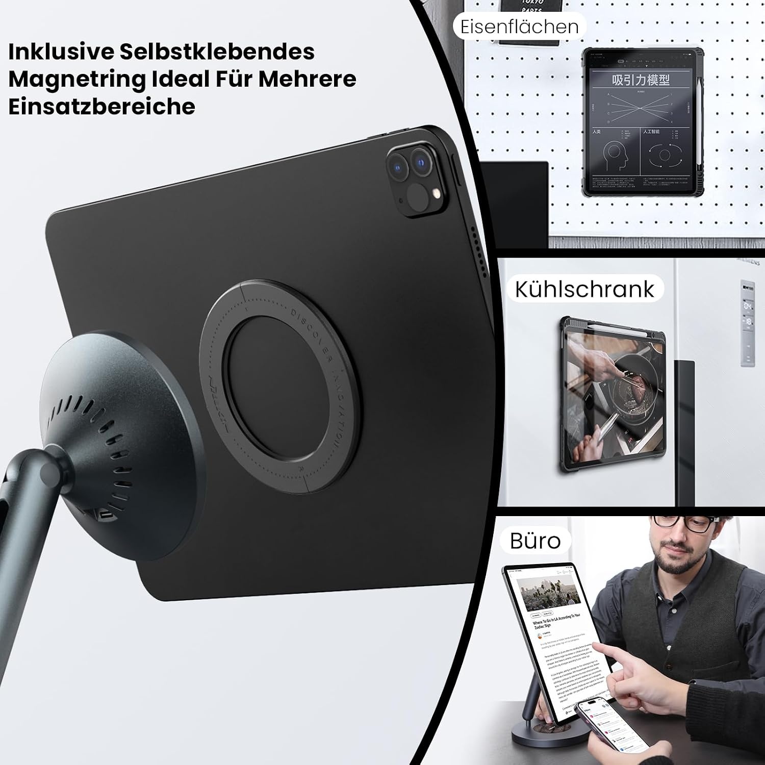 Magnetischer 2-in-1 Tablet-Ständer & MagSafe-Ladestation, Spacegrau, 29% Rabatt