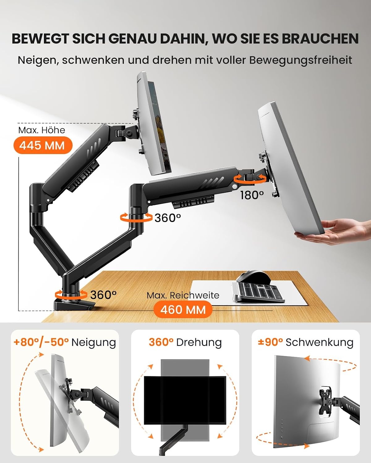 Doppel-Monitorhalterung für 13-32 Zoll Bildschirme - 33% Rabatt