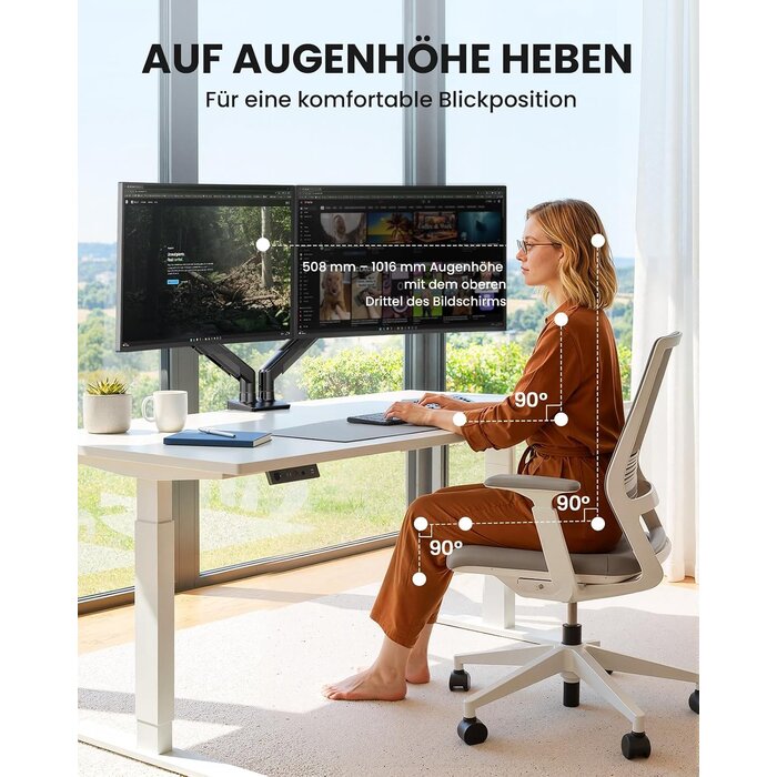 Doppel-Monitorhalterung für 13-32 Zoll Bildschirme - 33% Rabatt