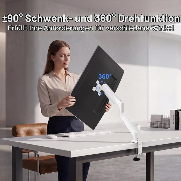 Suptek Ergonomischer Monitorarm für 17-35 Zoll Bildschirme, Weiß - 32% Rabatt