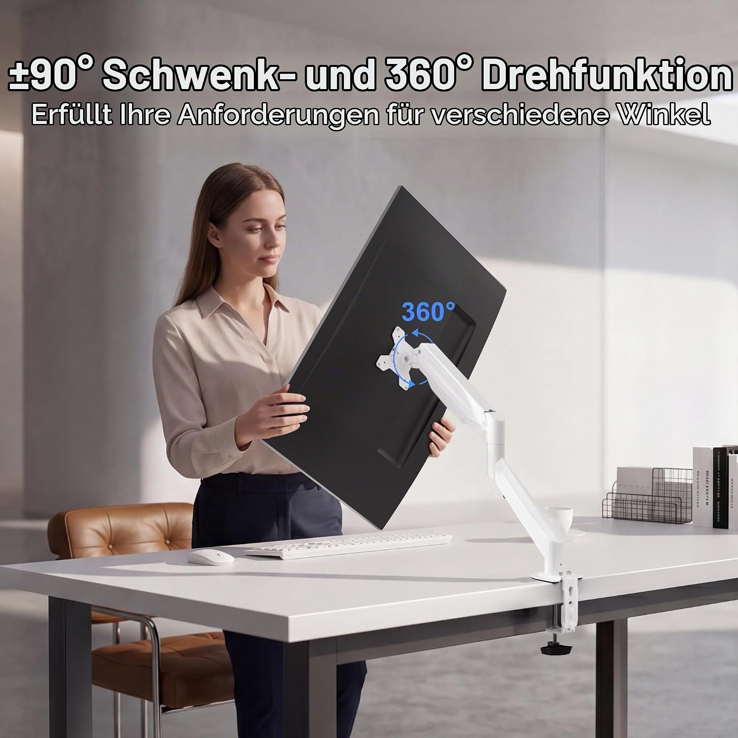 Suptek Ergonomischer Monitorarm für 17-35 Zoll Bildschirme, Weiß - 32% Rabatt