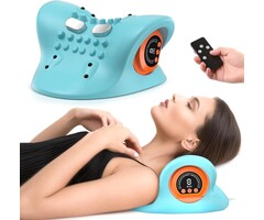 Ergonomisches Nackenmassagekissen mit Wärme, Blau - 47% Rabatt
