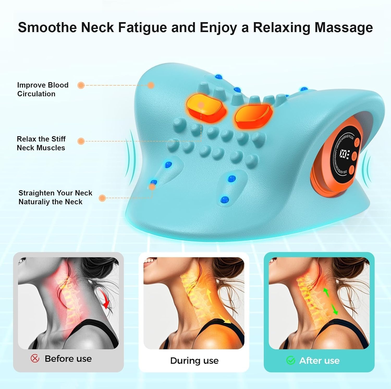 Ergonomisches Nackenmassagekissen mit Wärme & Vibration - 32% Rabatt