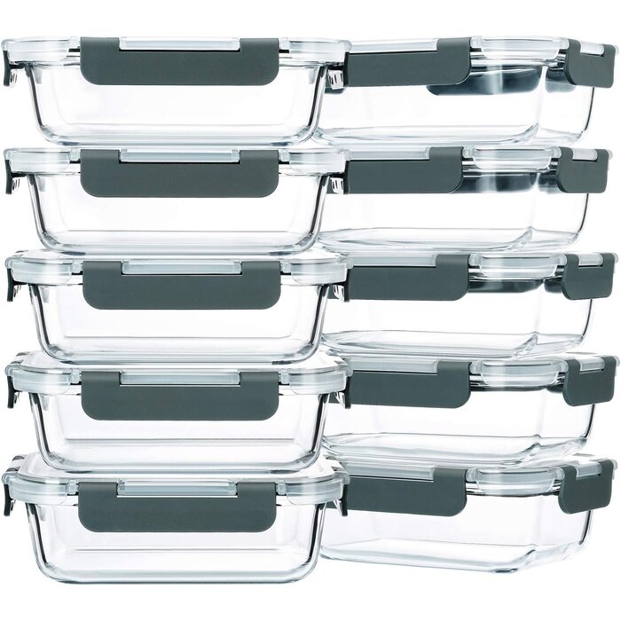 10-tlg. Frischhaltedosen-Set Glas 640ml - 33% Rabatt