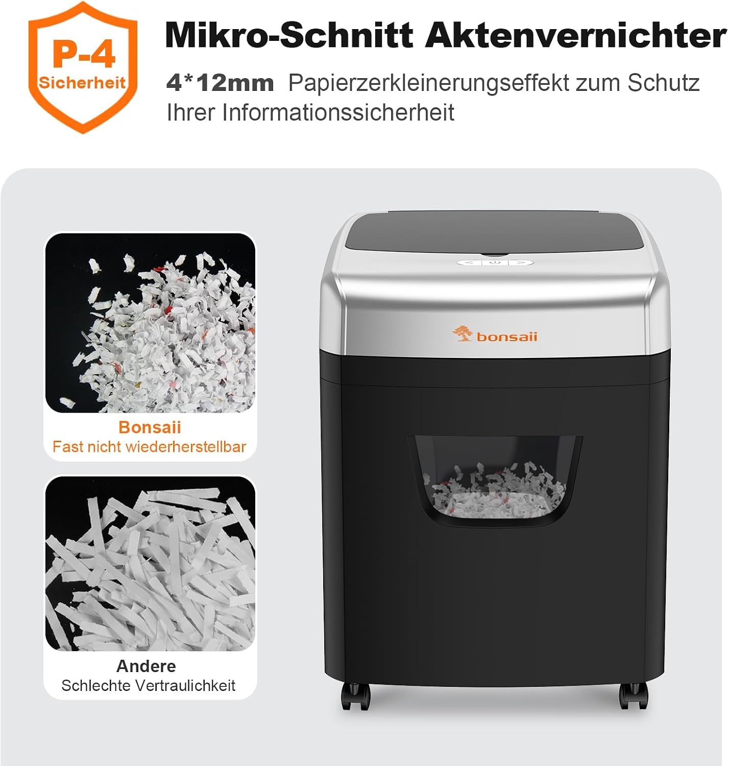 Automatischer Aktenvernichter 120 Blatt, P-4, 23L - 35% Rabatt