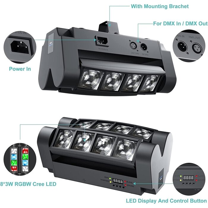 LED Spider Moving Head 2er-Set RGBW - 35% Rabatt