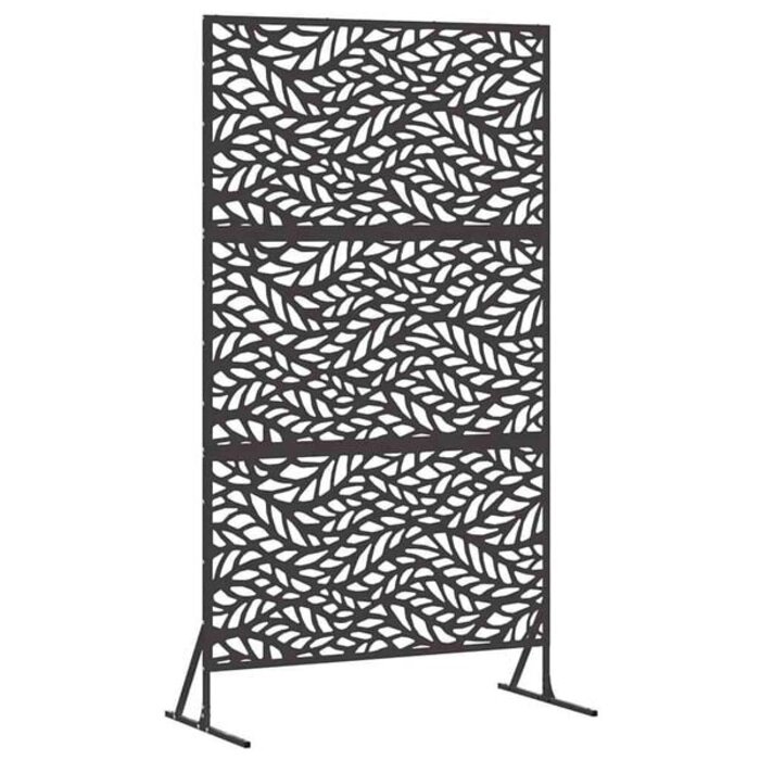 Vidaxl Sichtschutz Garten mit Blattmuster 100x50x180cm Schwarz - 35% Rabatt
