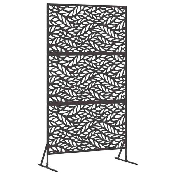 Vidaxl Sichtschutz Garten mit Blattmuster 100x50x180cm Schwarz - 35% Rabatt