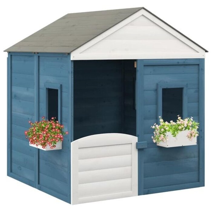 Vidaxl Kinderspielhaus Massivholz mit Blumenkästen - 35% Rabatt