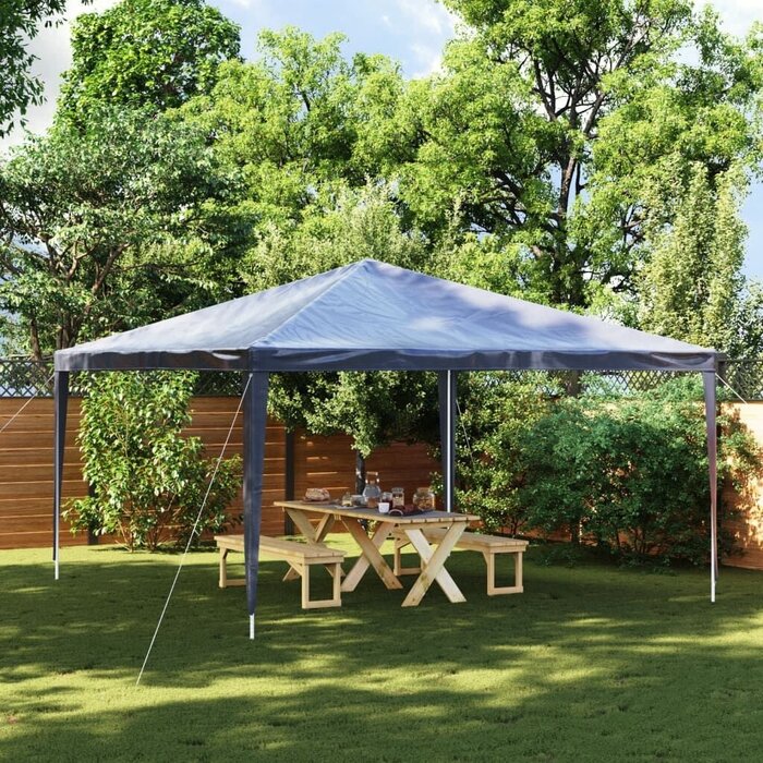 Vidaxl Party-Pavillon 4x4 m Blau - Stahlgestell - 34% Rabatt - Ausgepackt